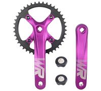 MEGHNA Ensemble de pédalier de vélo 170mm Garniture de roue de chaîne 42T Universel pour vélo à vitesse unique et 6/7/8/9/10/11 vitesses, VTT BMX Route (Violet)