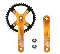 MEGHNA Ensemble de pédalier de vélo 170mm Garniture de roue de chaîne 42T Universel pour vélo à vitesse unique et 6/7/8/9/10/11 vitesses, VTT BMX Route (Or)