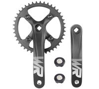 MEGHNA Ensemble de pédalier de vélo 170mm Garnitures de roue de chaîne 42T Universel pour vélo à vitesse unique et 6/7/8/9/10/11 vitesses, VTT BMX Route (Noir)