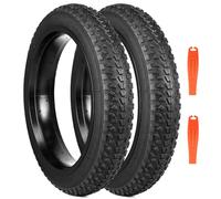 MEGHNA Pneu de vélo électrique 16/20/26 x 3,0" compatible avec 76-305/76-406/76-559 MTB/Fat Tires/Snow&Electric Bike (tout noir (seulement 2 pneus + 2 leviers de pneus, sans tuyaux), 50,8 x 8,6 cm