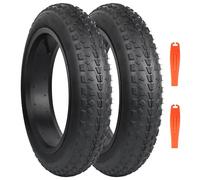 MEGHNA Pneu de vélo électrique 16/20/26 x 3,0" compatible avec 76-305/76-406/76-559 MTB/Fat Tires/Snow&Electric Bike (tout noir (seulement 2 pneus + 2 leviers de pneus, sans tuyaux), 16 x 3,0 pouces