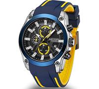 Megir ML2144 Montre de sport à quartz pour homme avec chronographe et calendrier automatique avec fonction étanche