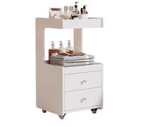 MegLob Cart De Salon De Beauté, Chariot De Salon Utilitaire, Support De Stockage D'outils Esthéticien Avec Roues, Chariot De Beauté Polyvalent, Station De Travail De Stockage De Salon Mobile,White a