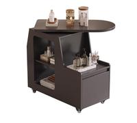 MegLob Chariot De Chariot De Beauté Lazy Susan, Chariot De Salon De Service Public Lourde, Chariot De Chariot À Esthéticien Et Stand De Rangement Spa Avec Roues,Black 40x80x75cm