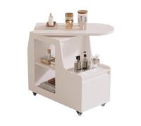 MegLob Chariot De Chariot De Beauté Lazy Susan, Chariot De Salon De Service Public Lourde, Chariot De Chariot À Esthéticien Et Stand De Rangement Spa Avec Roues,White 30x80x75cm