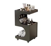 MegLob Chariot De Chariot D'esthéticier En Forme De S, Chariot Salon De Beauté À Utilité Lourde, Chariot Facial Professionnel Pour Le Centre De Spa, Stockage Pour Salon, Salon De Coiffure,Noir