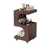 MegLob Chariot De Salon De Beauté Compact, Chariot D'esthétique À Roulettes, Chariot De Travail Moderne Pour Esthéticienne, Meuble Utilitaire Mobile, Chariot D'esthétique À Roulettes,Walnut