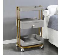 MegLob Chariot De Salon De Beauté De Luxe, Chariot Roulant Pour Soins Du Visage, Table D'appoint Pour Esthéticienne Professionnelle, Chariot Organisateur D'outils De Coiffure,Gold pro