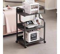MegLob Chariot De Salon De Beauté Utilitaire, Chariot Mobile Multi-Niveaux Pour Soins Du Visage, Chariot De Rangement En Métal Pour Esthéticienne, Chariot De Rangement Professionnel,Black 3 tier