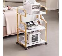 MegLob Chariot De Salon De Beauté Utilitaire, Chariot Mobile Multi-Niveaux Pour Soins Du Visage, Chariot De Rangement En Métal Pour Esthéticienne, Chariot De Rangement Professionnel,Gold 3 tier