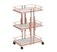 MegLob Chariot D'esthétique En Métal, Chariot De Salon De Beauté Moderne En Fer Avec Roulettes, Chariot De Rangement Pour Outils D'esthétique, Chariot Mobile Robuste Pour Soins Du Visage,Rose