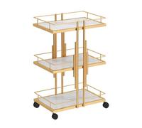 MegLob Chariot D'esthétique En Métal, Chariot De Salon De Beauté Moderne En Fer Avec Roulettes, Chariot De Rangement Pour Outils D'esthétique, Chariot Mobile Robuste Pour Soins Du Visage,D'or