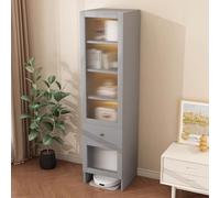 MegLob Dexule Armoire Aspirateur Robot, Support De Rangement Pour Robot De Balayage Caché Avec Portes Et Tiroir, Support De Robot De Balayage Mince Peu Encombrant Pour Coin,Gris