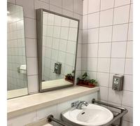 MegLob Miroir Pleine Longueur Pour Utilisateurs De Fauteuils Roulants ; Miroir De Salle De Bain À Inclinaison Fixe ; Miroir De Courtoisie Incliné Avec Cadre En Acier Inoxydable,30 * 50cm