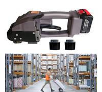 MegLob Outil De Cerclage Électrique Solide, Presse Électrique Portable Pour Boîtes Et Palettes, Machine De Cerclage Industrielle En PP PET, Emballage Rapide Pour Entrepôt,2 batteries