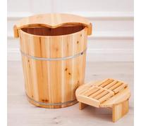 MegLob Seau De Bain De Pieds En Bois Massif Avec Couvercle, Pour Pédicure Et Massage Des Pieds, Idéal Pour La Relaxation Et Le Soulagement Du Stress,A