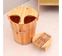 MegLob Seau De Bain De Pieds En Bois Massif Avec Couvercle, Pour Pédicure Et Massage Des Pieds, Idéal Pour La Relaxation Et Le Soulagement Du Stress,B