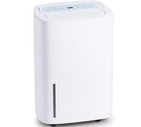 Megonia Déshumidificateur d'Air Électrique Portable: 70L/Jour Silencieux 40dB| Écran Numérique etTuyau d'Évacuation 2m & Réservoir 5L|Modes Auto/Minuterie pour Chambre/Cave/Buanderie jusqu'à 150m²