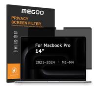 MEGOO Écran de confidentialité pour MacBook Pro 14" (2021-2024, M1-M4 Pro/Max), Vue Anti-Espion ±30°, Magnétique, Mat Anti-Éblouissement, Filtre Lumière Bleue, Amovible avec Adhérence Nano et Étui