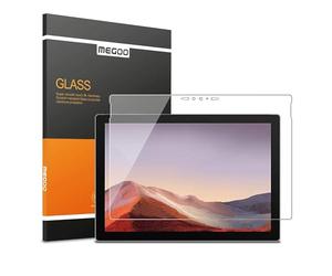 MEGOO Protecteur d'écran pour Microsoft Surface Pro 7 Plus/Surface Pro 7, Verre Trempé/Design ingénieux sur découpes compatible avec Surface Pro 7 12.3"
