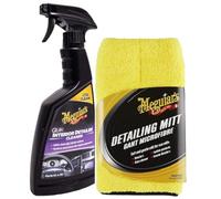 Meguiar's G13616F Brillance Eclair Intérieur 473ml & Gant de Finition Detailing Mitt X1804EU