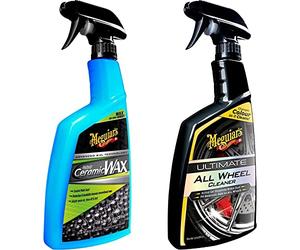 Meguiar's G190526EU Traitement Hydrophobe céramique & G180124EU Nettoyant Jantes Ultime - 709ml