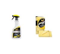 Meguiar's G3626EU Lavage & Cire Sans Eau Ultimate 768ml - Avec Serviettes Microfibre Nettoyage Voiture Supreme Shine 3 Pièces