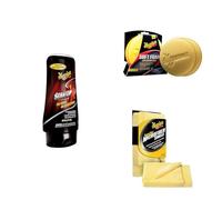 Meguiar's ScratchX Enlève-Rayures Voiture 207ml, Technologie Micro-Abrasive, Élimine Rayures Fines, Tourbillons & Imperfections - Avec 4 Tampons Mousse & Serviettes Microfibre Supreme Shine