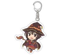 Megumin Kawaii Figure Keychain Anime KonoSuba An Explosion on This Wonderful World ! Porte-clés Cosplay Accessoires Pendentifs Clés de Voiture Sac pour les Fans d'Anime