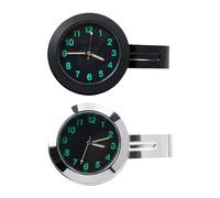 MEGYAD 2 pièces 22-25 mm horloge de moto vélo horloge de guidon lumineuse alliage résistant à l'oxydation pour scellé étanche, noir accessoires de vélo montre pour la nuit