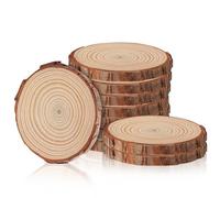 MEGYAD Lot de 10 disques ronds en bois de pin de 13 à 14 cm de diamètre pour travaux manuels, mariage, décoration de Noël, troncs d'arbre