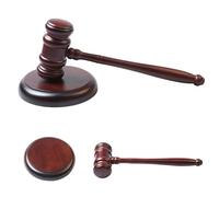 MEGYAD Marteau de juge en bois - Marteau de juge et bloc de résonance en bois - Avec bloc sonore - Marteau de vente aux enchères - Pour juge, avocats, réunion, vente aux enchères et cadeaux - Rouge