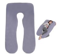 MEGYAD Taie d'oreiller de grossesse en forme de U : housse de coussin de positionnement latéral amovible, housse de rechange pour coussin d'allaitement confort Pregnancy, lavable en machine, 140 x 80