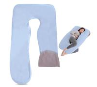 MEGYAD Taie d'oreiller de grossesse en forme de U : housse de coussin de positionnement latéral amovible, housse de rechange pour coussin d'allaitement confort Pregnancy, lavable en machine, 140 x 80
