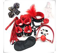 MeHam 10 pièces/Ensemble de Combinaison de Yoga d'intérieur, Accessoires d'entraînement en Cuir en Peluche intégrés, Plus 4 dés d'action de Yoga Noirs