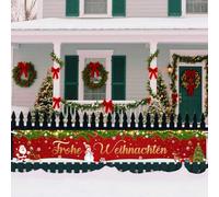 MEHOFOND 3 x 0,5 m Deco de noel joyeux noel banderole deco porte hiver fond mural banderole deco jardin