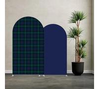 Mehofond personnalisé 2 faces vert Tartan ours thème garçons fête d'anniversaire bébé douche couverture Chiara arc mur fond décor toile de fond 1