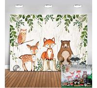 Mehofoto 2.2x1.5m Bois Animaux Photographie Fond Enfants garçons Filles fête d'anniversaire Toile de Fond Bois bébé Douche Photo décors