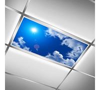 MEHOM Cache-lampes fluorescentes pour salle de ureau, nuages, LED, cache-plafonnier, film de fenêtre de toit, néon décoratif - 61 x 122 cm