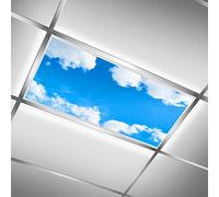 MEHOM Cache-lampes fluorescentes pour salle de classe, bureau, plafonnier LED nuage ciel, film de protection pour fenêtre de toit, plafonnier fluorescent décoratif - 61 x 122 cm