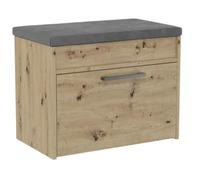 MeHome Étagère À Chaussures 35x60x49 Cm avec Assise Et Espace De Rangement 32x56x8 Cm Coussin D'assise Banc À Chaussures Meuble À Chaussures en Bois pour Couloir Étagère À Chaussures Banc (Artisan)
