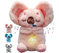 MeHoo Peluche Koala Qui Respire, Jouet Animal Rembourré Respirant avec Lumières Musicales et Mouvement Rythmique de Respiration, Cadeau pour Bébé mâle Femelle (Rose)