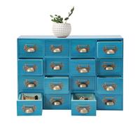 MEHOOSPVN Armoire à pharmacie avec tiroirs et 16 tiroirs vintage - Organiseur de bureau pour la maison et le bureau - Plateau de table en bois - Tableau de bibliothèque - Armoire à catalogue