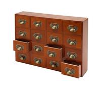 MEHOOSPVN Armoire à pharmacie avec tiroirs et 16 tiroirs vintage - Organiseur de bureau pour la maison et le bureau - Plateau de table en bois - Armoire de bibliothèque - Armoire à catalogue