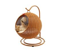 MEHOOSPVN Fauteuil suspendu rond pour chat - Hamac pour chat - Lit spécial pour chat - Lit haut - Canapé suspendu - Nid pour chat - 66 cm - Marron
