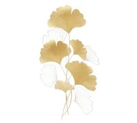 MEHOOSPVN Ginkgo Biloba Sculpture murale à suspendre, gracieuse, art métallique, objet mural, décoration murale, en métal, style shabby en fer, feuille de ginkgo, décoration murale, doré, 55 x 110 cm