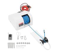 MEHOOSPVN Guindeau d'ancrage pour bateaux, 12 V, treuil électrique avec télécommande, transmission robuste tout en acier pour ancres jusqu'à 25 kg, convient pour l'eau douce et l'eau salée, treuil