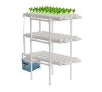 MEHOOSPVN Kit de culture hydroponique hydroponique avec tuyau en PVC pour culture hydroponique sans terre, 108 trous, 12 tuyaux, 3 couches
