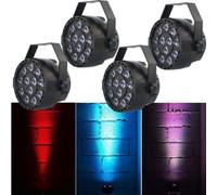 MEHOOSPVN Lot de 4 spots LED RGBW DMX par lumière DJ disco stroboscopique éclairage de scène projecteur effet DMX512 extérieur fête bar mariage