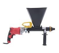 MEHOOSPVN Pistolet à joint électrique en forme d'entonnoir en acier inoxydable portable avec 2 buses 700 W Pistolet à joints ciment Pompe à mortier